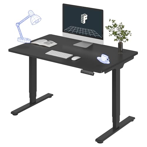 FLEXISPOT E6 3-Stage Dual Motor Electric Standing Desk 48 x 30 Sit Stand Up Desk, Holds 220 lbs, Adjustable Height w/Memory Presets, One-Piece Black Desktop & Black Frame, Ships in 2 Boxes - color: Black Frame + Black Top, size: 48"x30" Whole-Piece