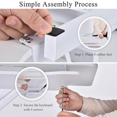 Standing Desk Converter 38 Inch, Height Adjustable Sit to Stand Workstation, Dual Monitor and Laptop Riser with Wide Keyboard Tray, Ergonomic Desk Topper for Home Office School, White - color: White