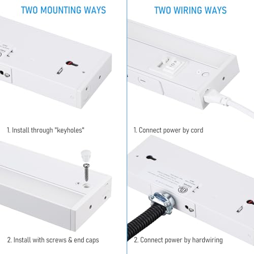TORCHSTAR 4-Pack 8 Inch 5CCT LED Under Cabinet Lighting Aluminum, White - color: White, size: 8 Inch