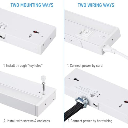 TORCHSTAR 4-Pack 8 Inch 5CCT LED Under Cabinet Lighting Aluminum, White - color: White, size: 8 Inch