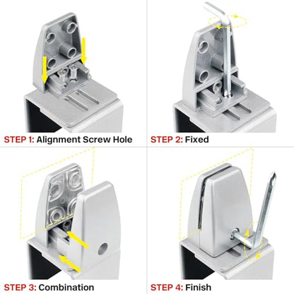4 Packs Sneeze Guard Support, Aluminum Vertical Partition Board Clamp, Acrylic Desk Divider Support Clamp, Desk Shield Privacy Panel Clamps for Clear Shield for Countertop Reception - size: Downclamp & 4pcs