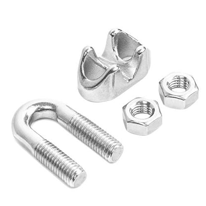Light Duty Malleable Stainless Steel Wire Rope Clips for 5/16” Cables, T316 Marine Grade – Lot of 10 - color: Lot of 10, size: 5/16"