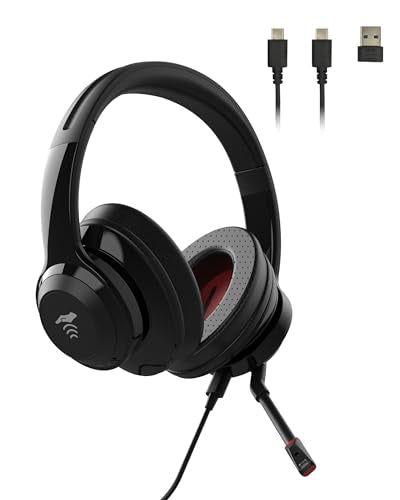 KURO X-Ear 1 Gaming Headset, AI Gesture Control, 7.1 Surround, 3D Live Recording, Transparency Mode, Noise-Canceling Mic, USB-C, LED Modes, Multiplatform Compatible
