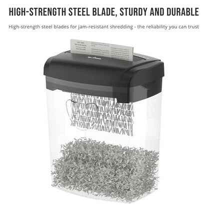 Suntiko 12 Sheet Home Office Cross Cut Shredder Black | P-4 Security Level, Jam-Proof System, 6.6Gal Bin, Shredder for Paper/Credit/Card/Mail，ETL Certified