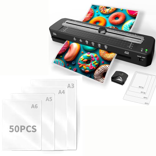 13 Inch Laminator Machine - 11x17 Laminator with 100 Sheets, Cold & Thermal, Built-in Paper Cutter & Corner Rounder, A3 Laminating Machine for Classroom & Home Office