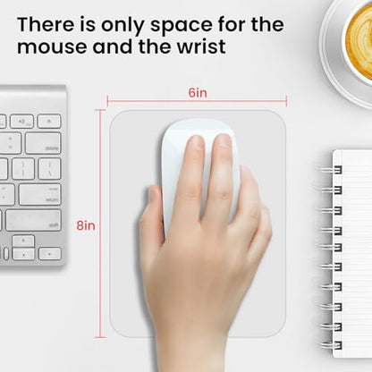 Small Mouse Pad 6 x 8 Inch, Horizontal and Vertical Flexible use. Great for Traveling, Wireless laptops, Keyboard Trays, Offices, etc. (Grey) - color: Grey