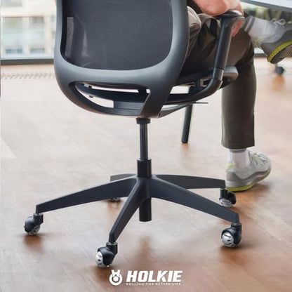 HOLKIE Office Chair Wheels Replacement 11x22mm Universal Fit 2 Inch Rubber Heavy Duty Casters for Carpet Hardwood Floors Gaming Desk Chair Roller Wheels Set of 5 Grey Smooth & Silent - color: Grey