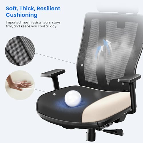 OdinLake L2 Ergonomic Office Chair with Footrest, 4" Molded Foam Seat