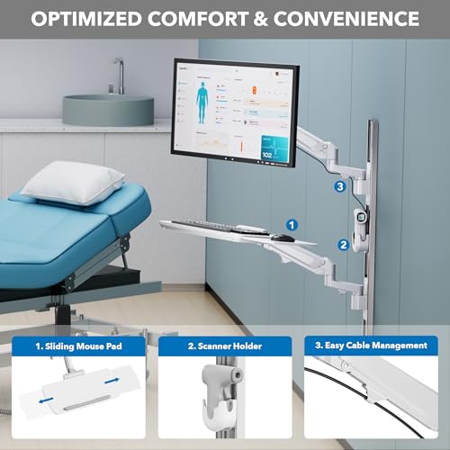 Mount-It! MedHub Medical Workstation Wall Mount, 17-43"