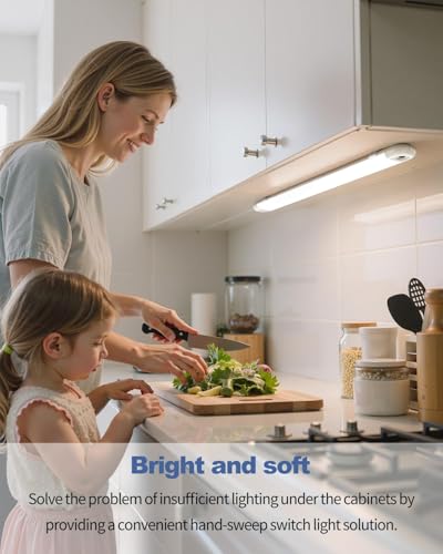 MYPLUS 2 Packs 24" Hand Wave Under Cabinet Lights with 5 Color Temperature - size: 24"-2 Pack