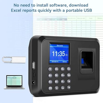 Time Clocks for Employees Small Business, Time Clock, Attendance Machine with Fingerprint, and Password Punching in One,Office