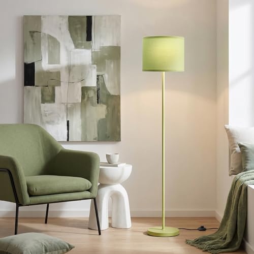 Ambimall 60'' Modern Floor Lamp with Shade, Tall Lamps for Living Room, Bedroom, Office, Dining Room, Light Green Lampshade(Without Bulb) - color: Light Green, size: 60 Inches(Without Bulb)