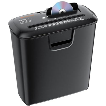 Bonsaii 8-Sheet Strip Cut Paper Shredder for Home, Shred CDs & Credit Cards | 3.4-Gal Wastebasket with Transparent Window, Overheat Protection, Small Shredder for home use,portable shredder, S120-C - size: 8 Sheet (Black)
