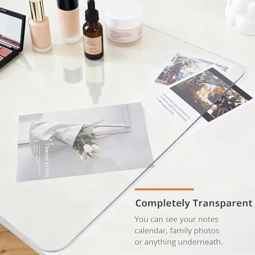 Transparent 14x10in Small Office Desk Blotter Mat Clear Plastic Table Protector Cover Pad PVC Topper Surface Proection Mat Pad Anti Scratch Table Mat Waterproof Easy Clean，1.5 mm - color: 1.5mm Desk Pad Mat, size: 14x10in