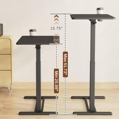FLEXISPOT 32" Mobile Standing Desk Pneumatic Lift Computer Workstations - color: Pure Black, size: 32x18