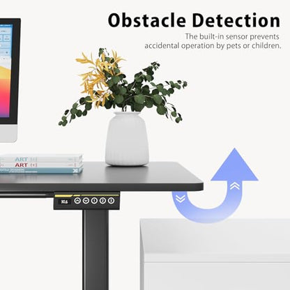 Dual Motor Standing Desk Frame for 40-63 in Tops, 264 lb, Black | Frame Only, Fits 40-63 x 24-28 in Tops, 28.3-46.5 in Height, 2+3 Controls, ≤45 dB, 264 lb Capacity - color: Black