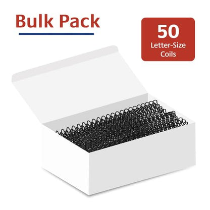 28mm (1-1/8 in.) Spiral Binding Coils for Reports, Presentations and Proposals | 4:1 Pitch | 12 in. Length | Black | 250 Sheets Binding Capacity | 50 Pack - color: Black