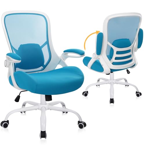 HYLONE 400lbs Heavy Duty Office Chair, Computer Desk Chair Blue | Office and Home, Big and Tall, 5" Thickened Seat, Ergonomic with Adjustable Armrests - color: Blue