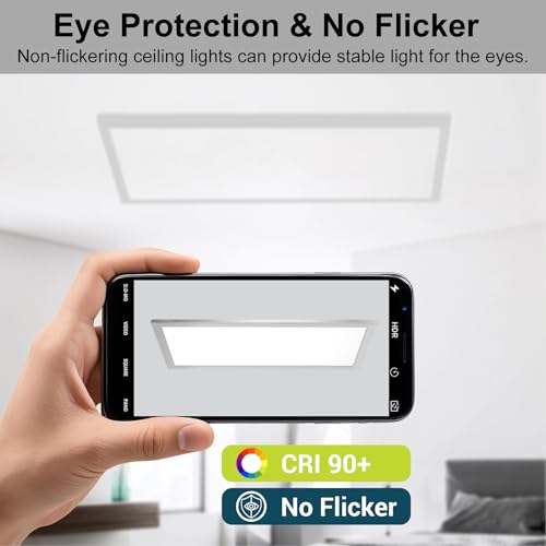 GT-Lite 2'x4' LED Flat Panel, 5500 Lumen Flush Mount and Drop Ceiling - color: White 1 Pack, size: 2x4 Feet