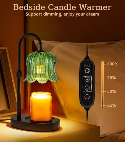 Candle Warmer Lamp with Timer - Electric Candles Wax Warmers Glass Lamps - color: F-green