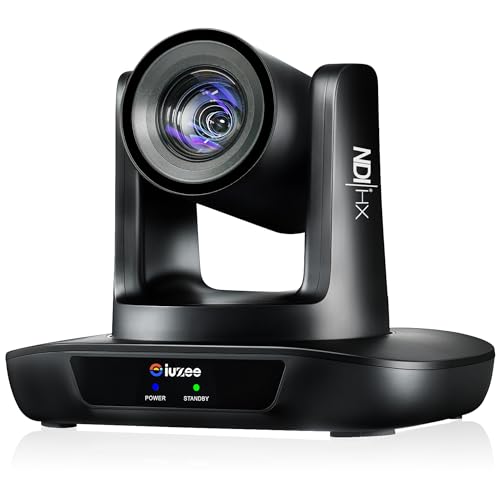 AI Auto Tracking NDI PTZ Camera 3G-SDI/USB3.0/HDMI/LAN IP PoE IP Live Streaming 20X Optical and 8X Digital Zoom Camera 1080P 60FPS for Church Services Worship Education Events vMix OBS YouTube - color: jet black