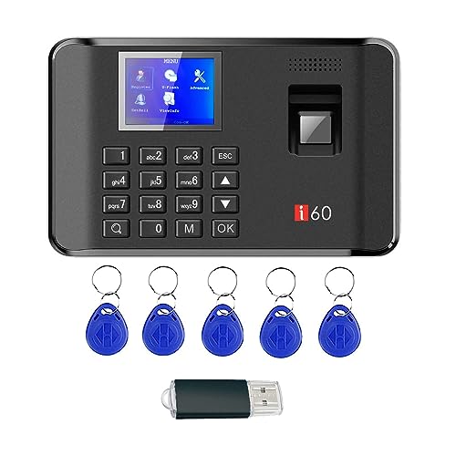WEELIAO Fingerprint Time Clocks for Employees Small Business, Time Attendance Terminal Clock Machine with Fingerprint, Password, RFID Card,Office Punch Clock Automatic Report Generation