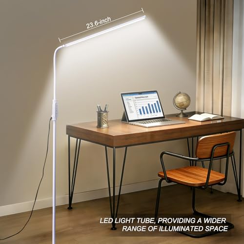 CGBE Floor Lamps for Living Room: 23.6" Extra-Long Floor Reading Lamp