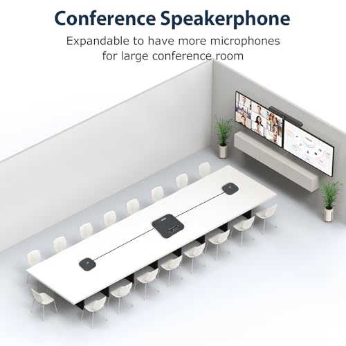 Conference Speaker and Microphone, Wireless Speakerphone w/2 Expansion Mics