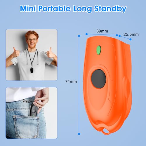 Symcode Bluetooth Barcode Scanner Mini 1D Small Wireless Bar Code Scanner 3-in-1 Bluetooth & 2.4G Wireless & USB Wired Barcode Scanner with Android,iOS,Computers,Windows - color: 1D Laser Orange