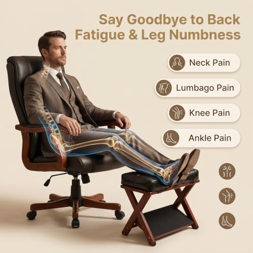 Foot Rest Under Desk at Work - Upgraded Taller Double Step Ergonomic Footrest Under Desk with 3 Height Options & Non-Slip Surface. Office Foot Stool for Home Office & Gaming, Leg Rest Posture Relief