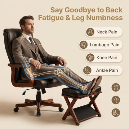 Foot Rest Under Desk at Work - Upgraded Taller Double Step Ergonomic Footrest Under Desk with 3 Height Options & Non-Slip Surface. Office Foot Stool for Home Office & Gaming, Leg Rest Posture Relief