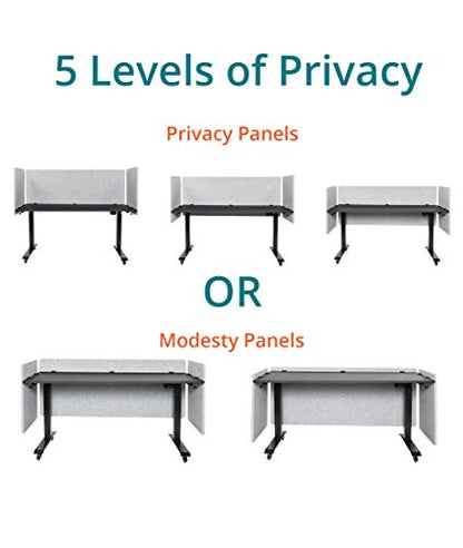 Stand Up Desk Store ReFocus Clamp-on Acoustic Desk Divider Privacy Panel that Reduces Noise and Visual Distractions (Ash Gray, 23.6" x 23.6") - color: Ash Gray, size: 24" X 24"