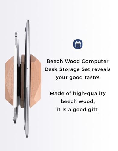 Dual Laptop Holder Adjustable Vertical Laptop Stand, 2 Slots MacBook Stand Wood,Wooden Laptop Stand,Vertical Laptop Holder for Desk, Widen Dock Fits All MacBook/Surface pro - color: 2 slot beech