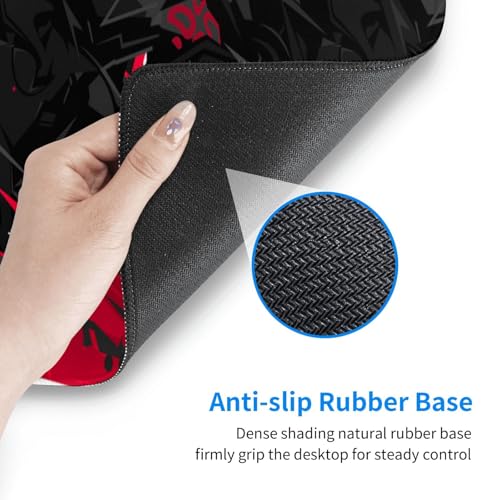 Gaming Mouse Pad, with Stitched Edges, Dark Black Urban Street Art Graffiti Mouse Mat, Extended XL Mousepad with Anti-Slip Base, Cool Large Mouse Pad for Desk, 31.5 x 11.8 in - color: Dark Black Urban Street Art Graffiti