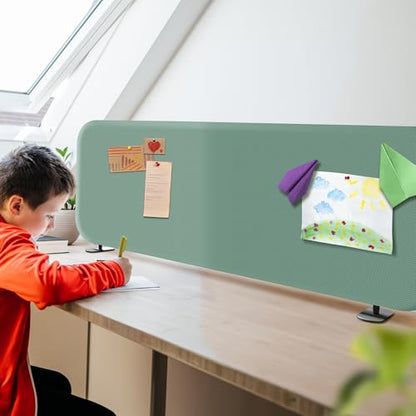 DECOLAB Portable Privacy Desk Tabletop Divider 48"x18", Aqua - color: Aqua