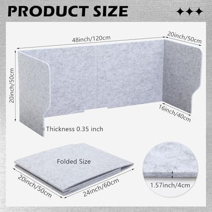 Dunzoom Large Desk Dividers for Students Acoustic Portable Fold Classroom Table Privacy Felt Boards for Workstation Office Home Furniture Partition Dividers (Classic,47.3 x 15.7 x 19.7 Inch) - size: 47.3 x 15.7 x 19.7 Inch, style: Classic
