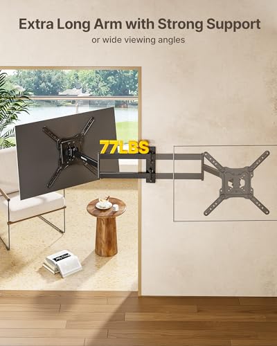 monTEK 29 Inch Long Arm TV Wall Mount for 23-65 Inch TVs | Long Extension TV Mount, Swivel&Tilt&Leveling, Full Motion Wall Mount TV Bracket, Max VESA 400 x 400mm, Up to 77 lbs - size: 23"-65" TV / 29" Long Arm