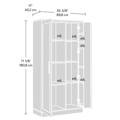 Sauder HomePlus Kitchen Storage Pantry Cabinet with Swing Door Storage and Adjustable Shelves, in Soft White finish - color: Soft White