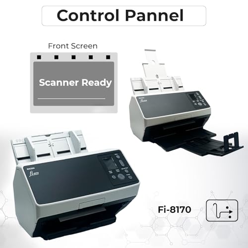 Fi-8170 Professional High Speed Color Duplex Document Scanner -1 Year Warranty, Network Enabled, Scanner High Volume with Power Adapter + USB 3.2 Cable + Microfiber Cloth Included