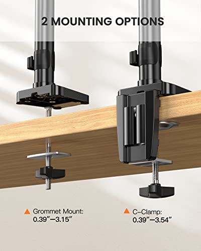 ErGear Triple Monitor Mount for 13-27 inch Screens, Triple Monitor Arms with USB, Heavy Duty Three Monitors Stand with Tilt, Swivel, Rotation, Holds Up to 17.6 lbs Each Arm - size: 13-27 Inch, style: with USB
