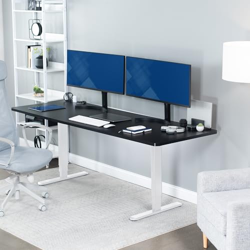 VIVO Black 83 x 30 in Standing Desk, DESK-KIT-2W8B - color: Black Top / White Frame, size: 83 x 30