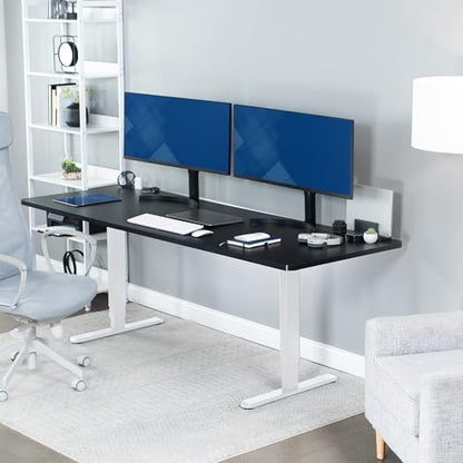 VIVO Black 83 x 30 in Standing Desk, DESK-KIT-2W8B - color: Black Top / White Frame, size: 83 x 30