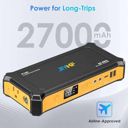 JIYHF Portable Power Bank with AC Outlet, 100W Portable Laptop Charger - style: P100 Yellow