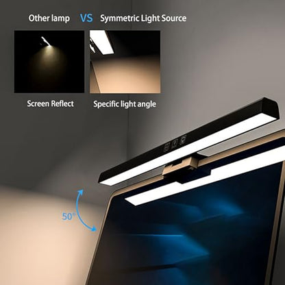 Computer Screen Lamp Light Bar, Dimmable LED Task Lamp with Touch Control, No Glare Eye Caring USB Powered Screen Light for Home Office Monitors up to 1.18 Inches Thick