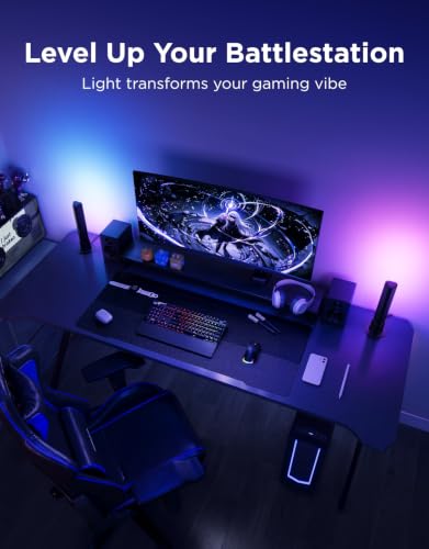 Govee Smart Light Bar, RGBICWW TV Lights for Living Room, Gaming, Black - color: Black