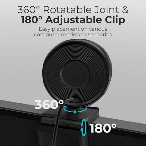 2K Webcam for PC with Microphone & Light & Privacy Cover - color: Black, style: 2K Sony Sensor