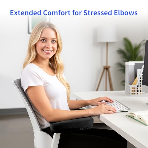 YOUFi Office Chair Arm Covers,Extra Soft Velvet Armrest Cushion,Set of 2 - color: Black