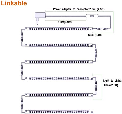 Cefrank LED Display Lights, 6-Pack Linkable Under Cabinet Lighting 6000K | Daylight White Shelf lights for Kitchen Counter, Closet, Workbench, Pantry, Locker, Showcase Display, Vanity - color: White