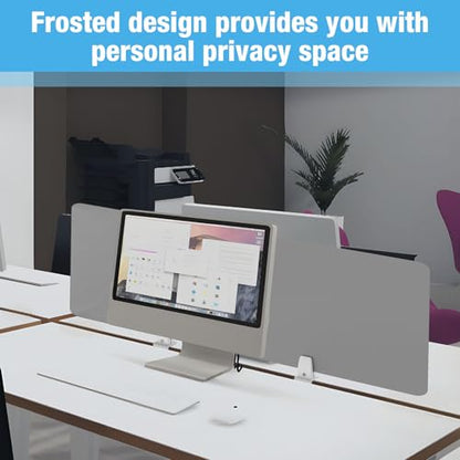 Desk Divider 4 Pcs Desk Privacy Panel 47.2''L x 15.8W'' Office Partitions Grey Acrylic Panel Pack of 4 Desk Divider Partition with Adjustable Universal Base Brand: Yeaborn - size: 47.2''L x 15.8W''