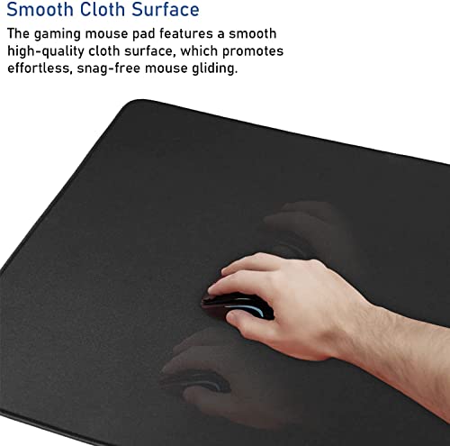 Large Extended Gaming Mouse Pad with Stitched Edges (31.5X15.7In) Mousepad - color: Black, size: 31.5L x 15.7W inches